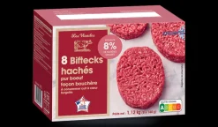 Picard 8 biftecks hachés (140g), pur boeuf, 8% M.G maxi*Enfant Produits Nutri-Score A|Viandes Pour Enfants