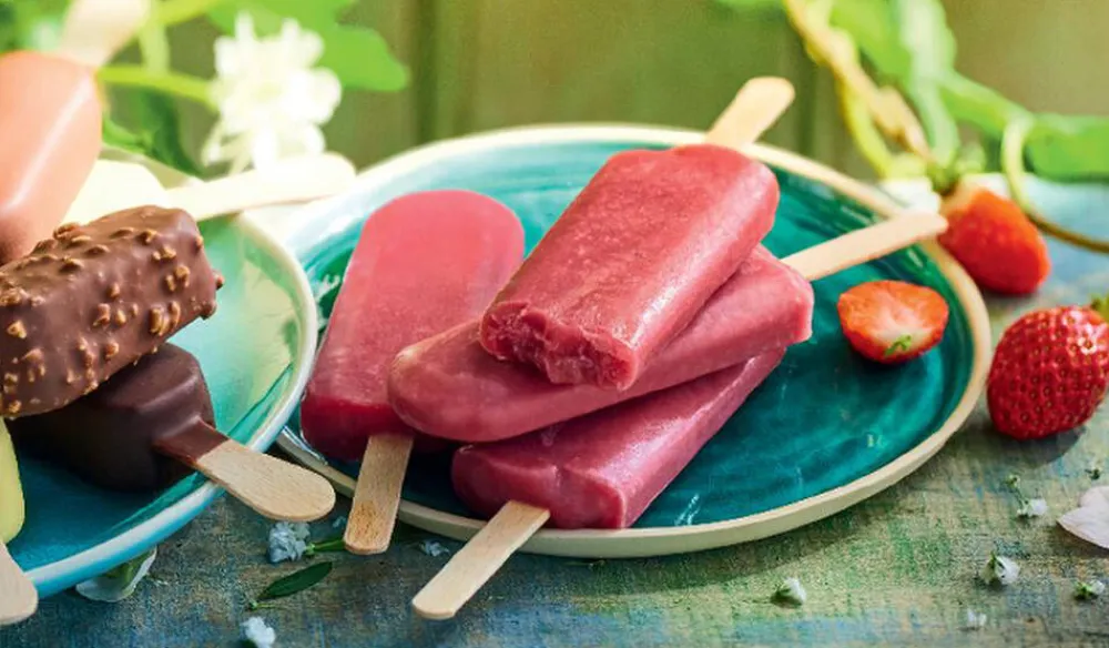 Picard 5 bâtonnets fraise-pastèque, sorbet plein fruit* Bâtonnets De Glace, Barres Glacées|Fraises, Fruits Rouges
