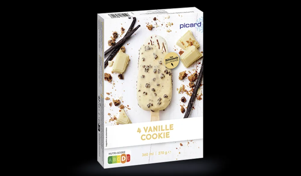 Picard 4 bâtonnets vanille cookie*Enfant Glaces Pour Enfants|Bâtonnets De Glace, Barres Glacées