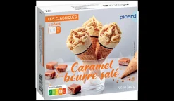 Picard 6 cônes caramel beurre salé*Enfant Glaces Pour Enfants|Cônes Glacés