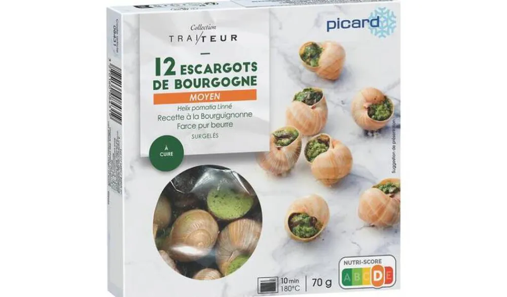 Picard 12 escargots moyens* Fruits De Mer Cuisinés Et Panés|Escargots