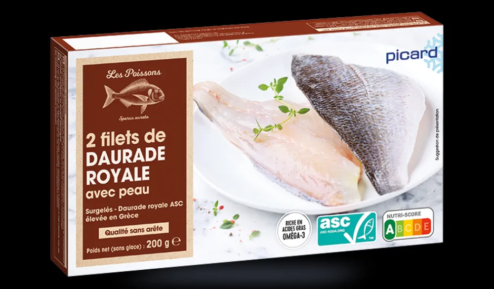 Picard 2 filets de daurade royale avec peau* Produits Nutri-Score A|Daurade Et Bar