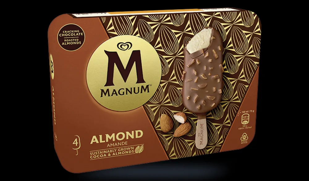 Picard 4 Magnum Amande* Bâtonnets De Glace, Barres Glacées|Vanille, Caramel