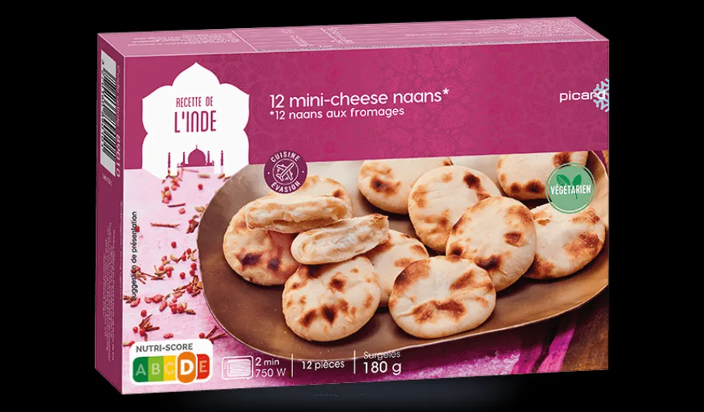 Picard 12 mini cheese naans* Végétarien|À Partager