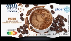 Picard 2 mini-pots café, crème glacée au café* Pots De Glace|Café Et Autres Parfums Gourmands