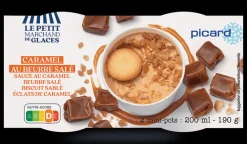 Picard 2 mini-pots caramel beurre salé* Pots De Glace|Crèmes Glacées