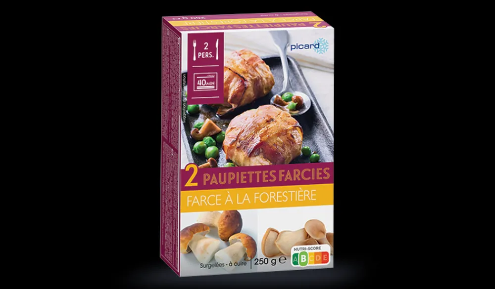 Picard 2 paupiettes à la forestière* Produits Nutri-Score B|Viandes Cuisinées