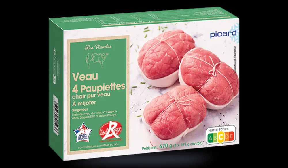 Picard 4 paupiettes de veau* Viandes Bio Et Labellisées|Veau