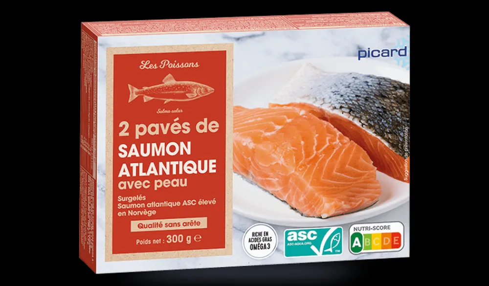 Picard 2 pavés de saumon atlantique avec peau ASC* Poissons Bio Et Labellisés|Saumon Et Truite