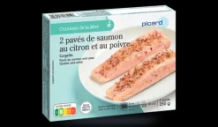 Picard 2 pavés de saumon au citron et au poivre* Produits Nutri-Score B|Poissons Marinés, Fumés, Cuisinés