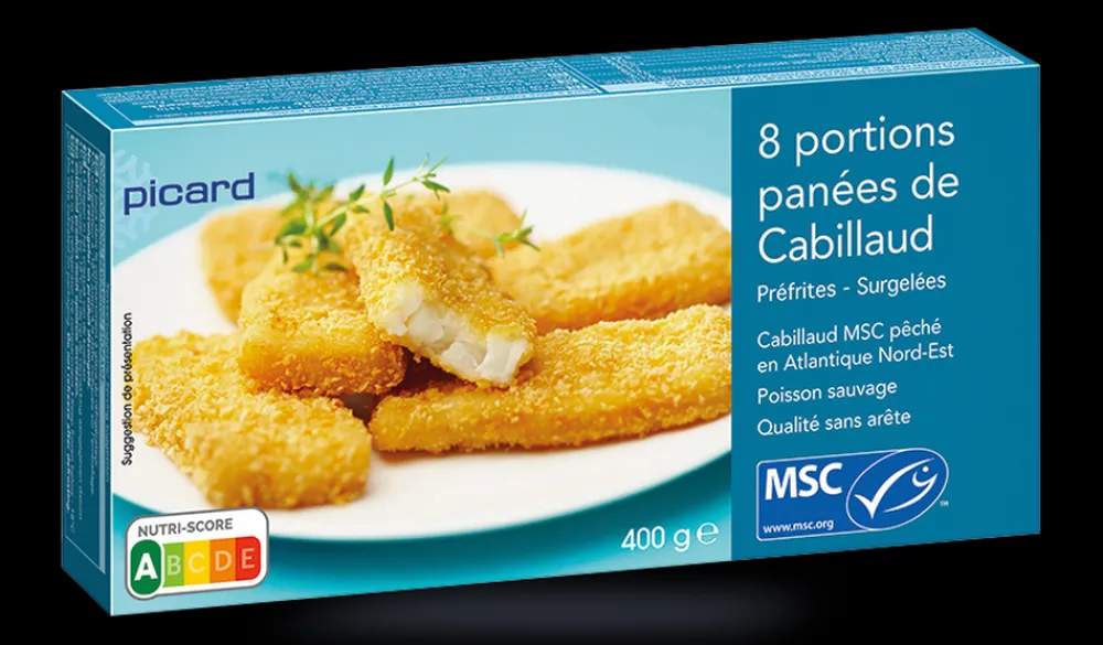 Picard 8 portions de cabillaud MSC panées pré-frites*Enfant Poissons Pour Enfants|Poissons Bio Et Labellisés