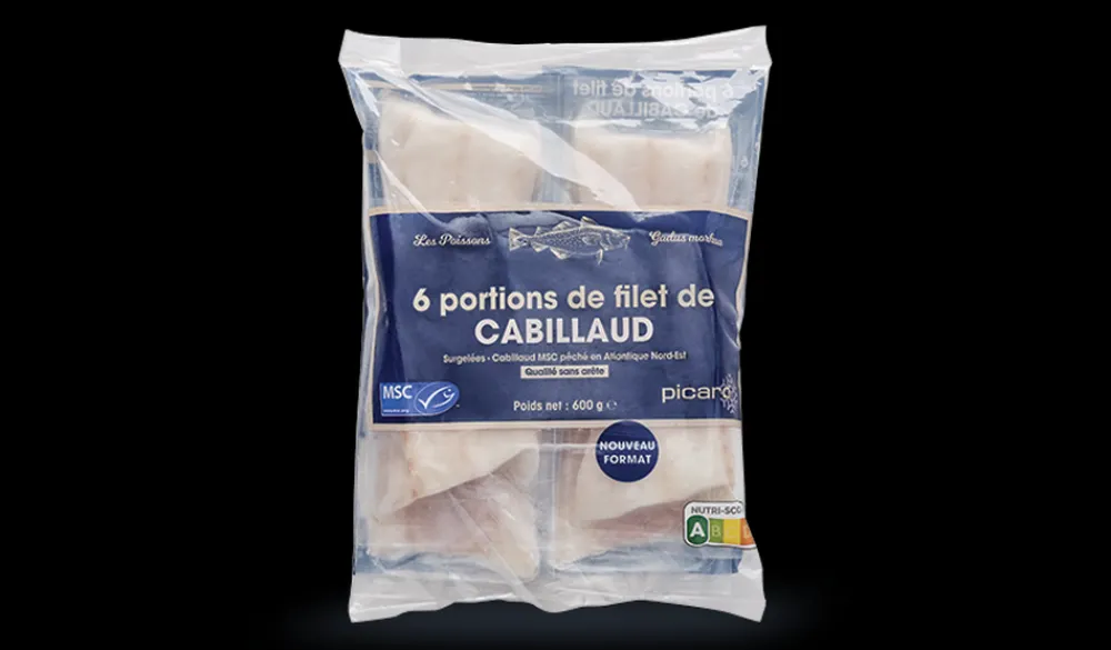 Picard 6 portions de filet cabillaud MSC, Norvège/Islande* Poissons Bio Et Labellisés|Cabillaud