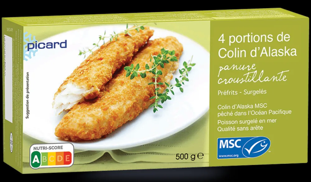 Picard 4 portions panées de filet de colin d'Alaska MSC*Enfant Produits Nutri-Score A|Poissons Pour Enfants