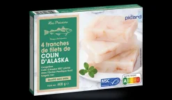 Picard 4 tranches de filet de colin d'Alaska MSC* Produits Nutri-Score A|Poissons Bio Et Labellisés