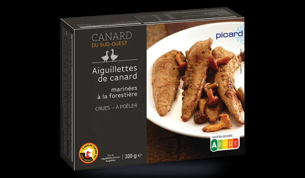 Picard Aiguillettes de canard marinées à la forestière* Produits Nutri-Score A|Volailles Labellisées