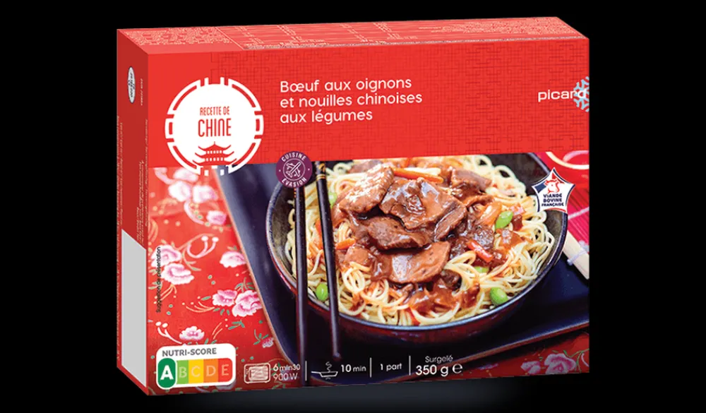 Picard Bœuf aux oignons et nouilles chinoises aux légumes* Produits Nutri-Score A|1 Part