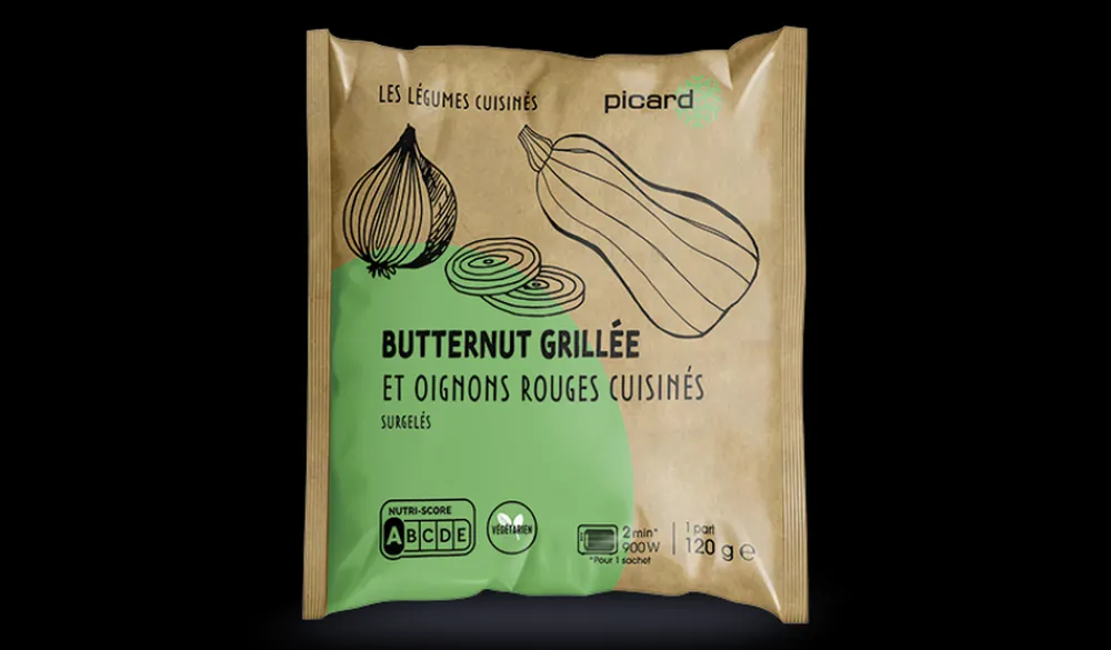 Picard Butternut grillée et oignons rouges cuisinés* Produits Nutri-Score A|Végétarien