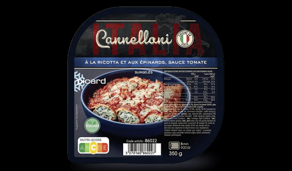 Picard Cannelloni ricotta épinard et sauce tomate* Végétarien|Plats Cuisinés Végétariens
