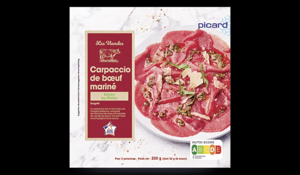 Picard Carpaccio de boeuf et sa sauce au pistou, 2 parts* Boeuf