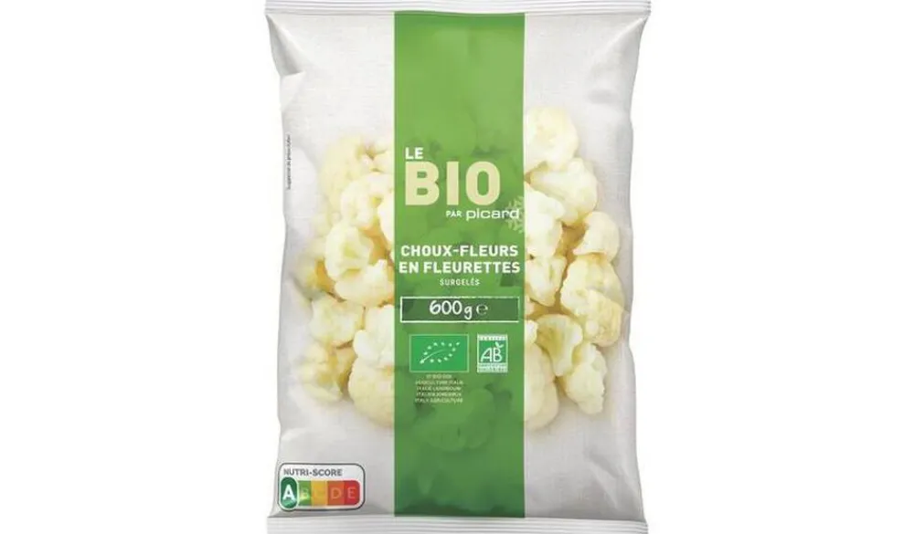 Picard Choux-fleurs en fleurettes bio, France ou Italie* Produits Nutri-Score A|Légumes Bio