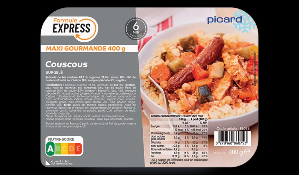 Picard Couscous* Produits Nutri-Score A|Couscous, Pâtes, Risottos