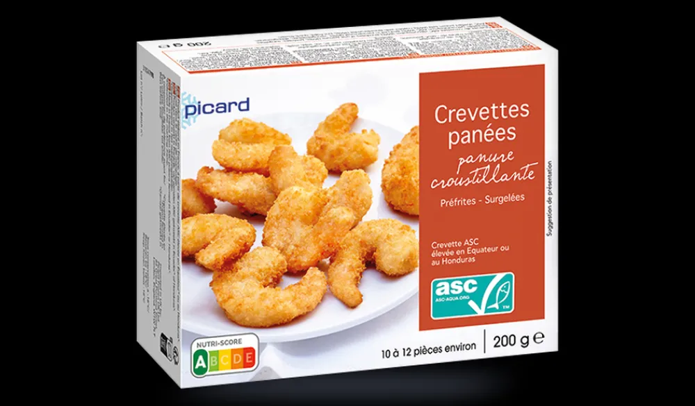 Picard Crevettes panées, 10 à 12 pièces, élevées Equateur* Fruits De Mer Cuisinés Et Panés|Crevettes, Langoustes, Autres Crustacés