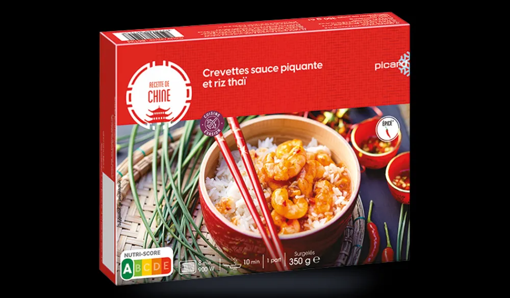 Picard Crevettes sauce piquante et riz thaï* Produits Nutri-Score A|1 Part