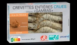 Picard Crevettes tropicales crues "Gambas" 16-24 p. ASC* Produits Nutri-Score A|Fruits De Mer Bio Et Labellisés