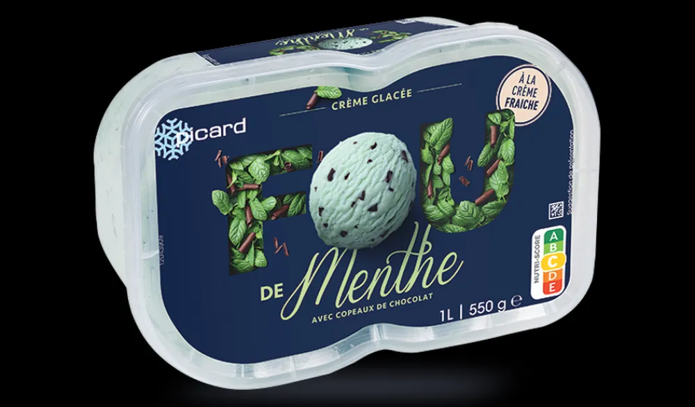 Picard Crème glacée menthe, avec copeaux de chocolat* Crèmes Glacées|Café Et Autres Parfums Gourmands