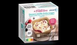 Picard Dessert vanille-fruits rouges,biscuit moelleux* Gamme Plus D'Équilibre|Desserts Pâtissiers