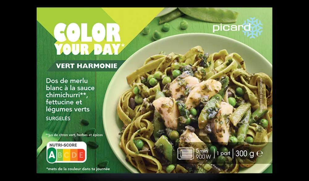 Picard Dos de merlu sce chimichurri, légumes verts* Poissons, Fruits De Mer Cuisinés