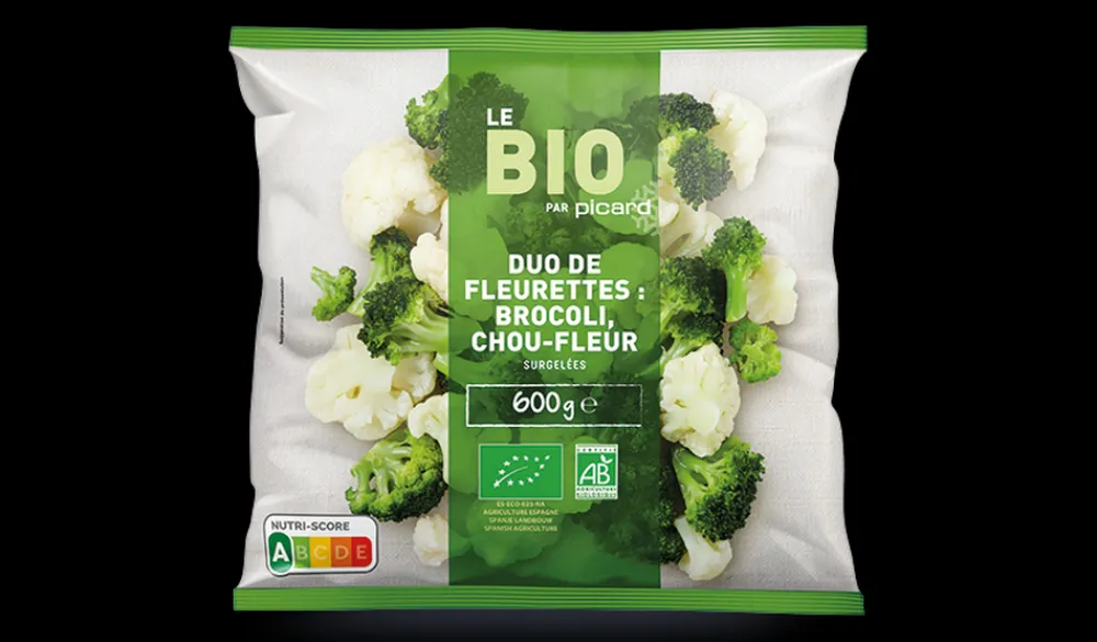 Picard Duo de fleurettes bio (brocoli et chou-fleur)* Produits Nutri-Score A|Légumes Bio