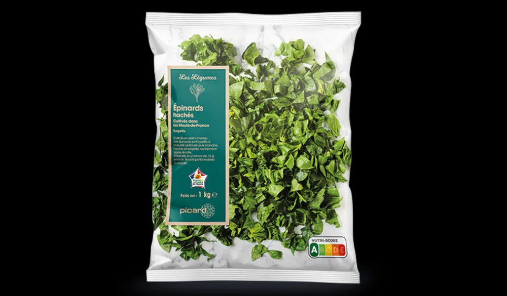 Picard Epinards hachés, France* Produits Nutri-Score A|Épinards, Poireaux