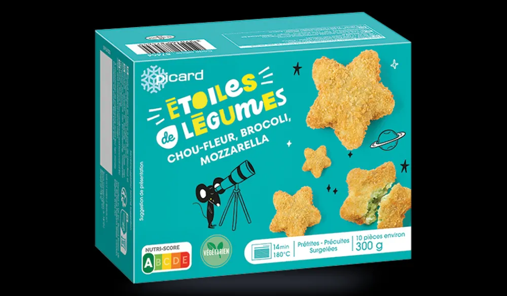 Picard Etoiles de légumes, chou-fleur, brocoli,mozzarella*Enfant Légumes Enfants