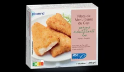 Picard Filets de merlu blanc du Cap MSC, panure bio*Enfant Produits Nutri-Score B|Poissons Pour Enfants