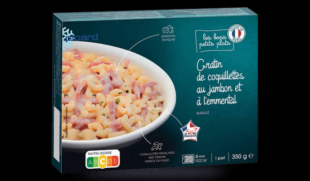 Picard Gratin de coquillettes au jambon et à l'emmental*Enfant Plats Spécial Enfants|Gratins, Parmentiers, Lasagnes
