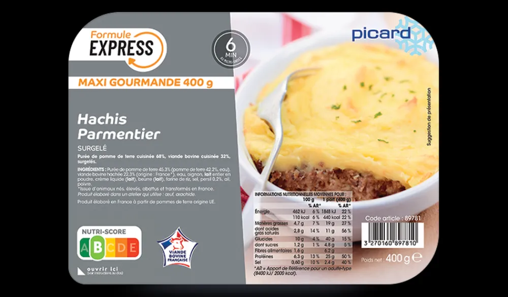 Picard Hachis parmentier* Produits Nutri-Score B|Viandes, Volailles Cuisinées