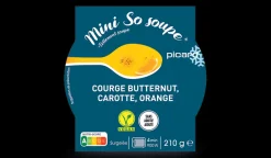 Picard Mini so soupe courge butternut, carotte, orange* Produits Nutri-Score A|Vegan