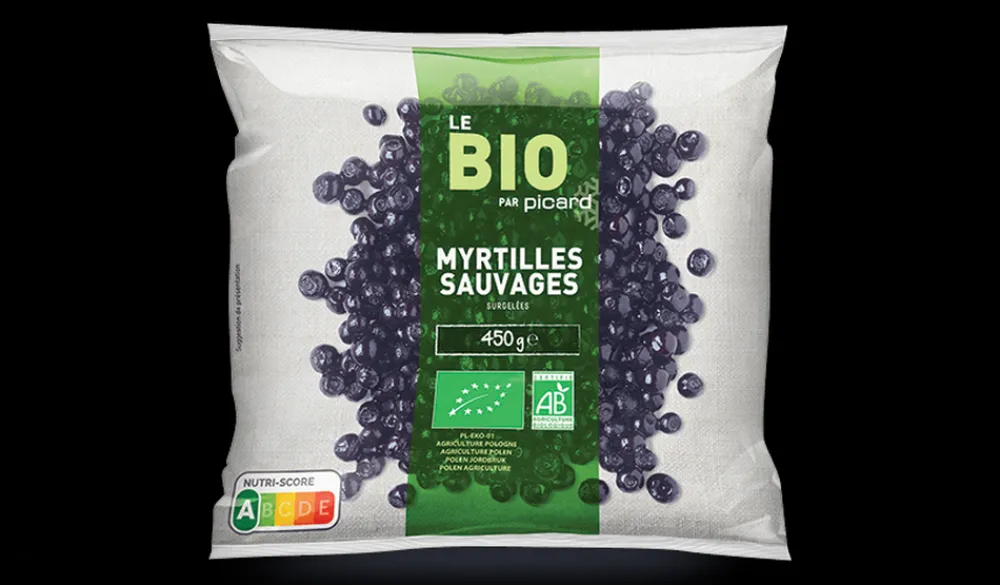 Picard Myrtilles sauvages bio, Pologne ou Bulgarie* Sans Sel Ajouté|Produits Nutri-Score A