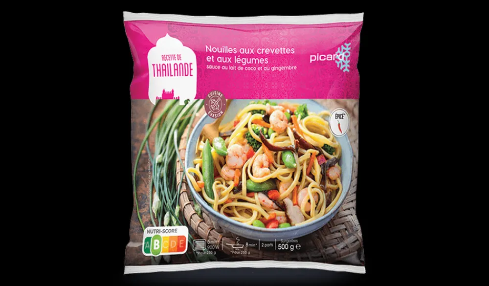 Picard Nouilles aux crevettes et aux légumes* Produits Nutri-Score B|2 Parts