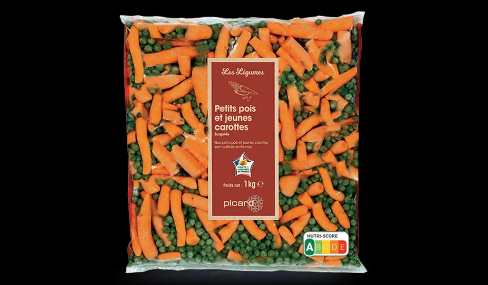 Picard Petits pois doux extra-fins et jeunes carottes, France*Enfant Produits Nutri-Score A|Légumes Enfants