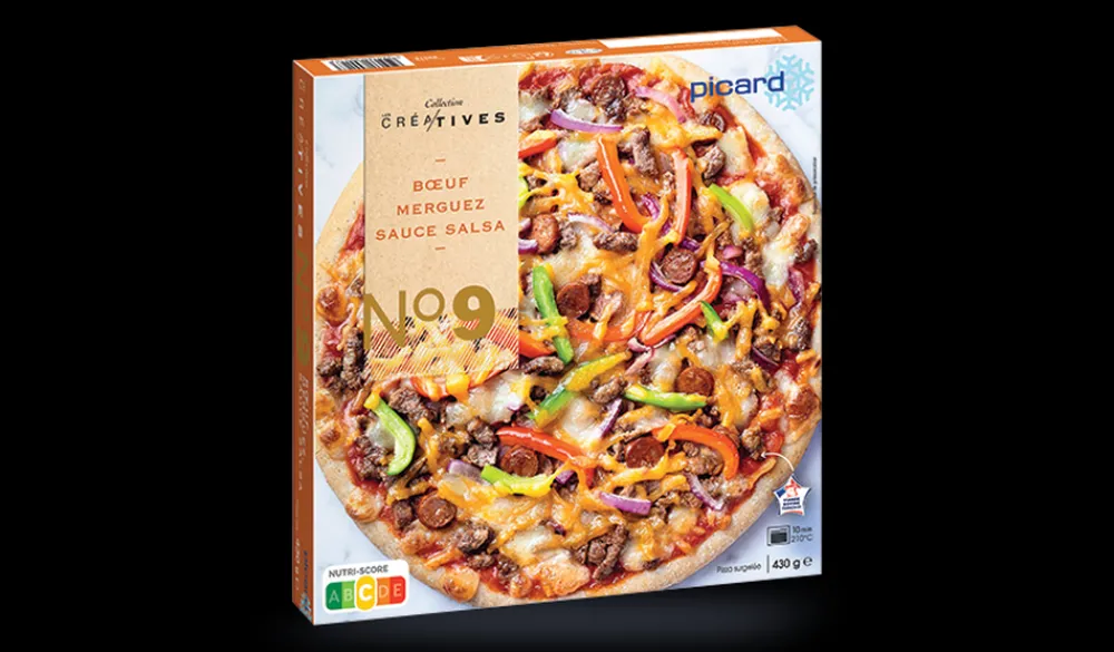 Picard Pizza bœuf, merguez, sauce salsa* Pizzas Créatives