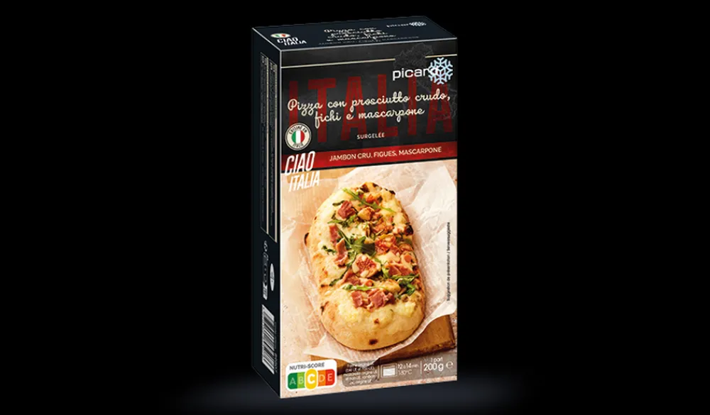 Picard Pizza jambon cru, prosciutto figues, mascarpone* Plats Italiens|Pizzas Créatives