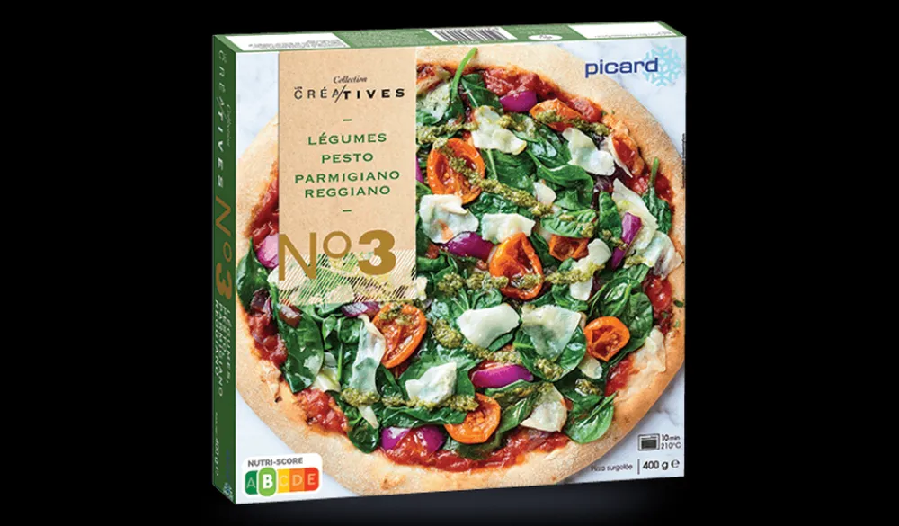 Picard Pizza légumes, pesto, parmigiano reggiano* Produits Nutri-Score B|Pizzas Végétariennes