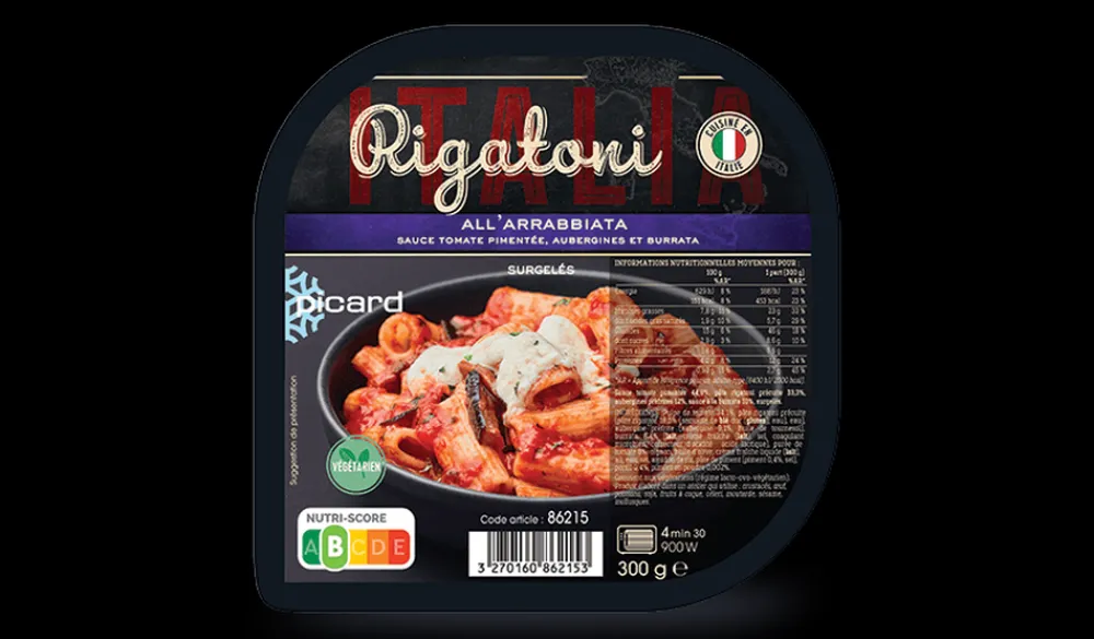 Picard Rigattoni all'arrabbiata* Produits Nutri-Score B|Végétarien