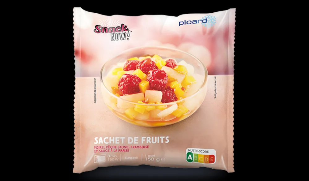 Picard Sachet de fruits poire, pêche jaune, framboise* Produits Nutri-Score A|Salades De Fruits