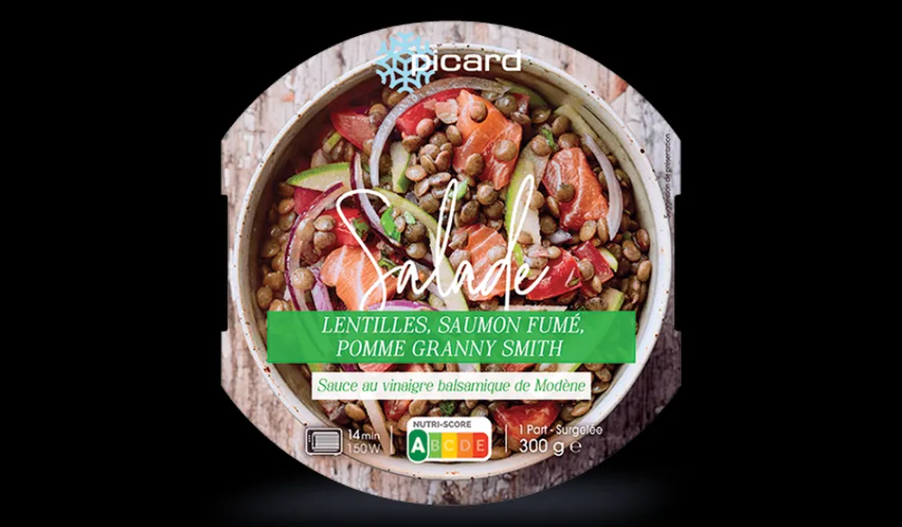 Picard Salade de lentille, saumon fumé,pomme Granny Smith* Produits Nutri-Score A|Entrées Individuelles
