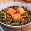 Picard Saumon aux épices tandoori, riz noir* Gamme Plus D'Équilibre|Produits Nutri-Score A