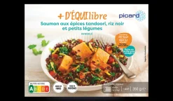 Picard Saumon aux épices tandoori, riz noir* Gamme Plus D'Équilibre|Produits Nutri-Score A