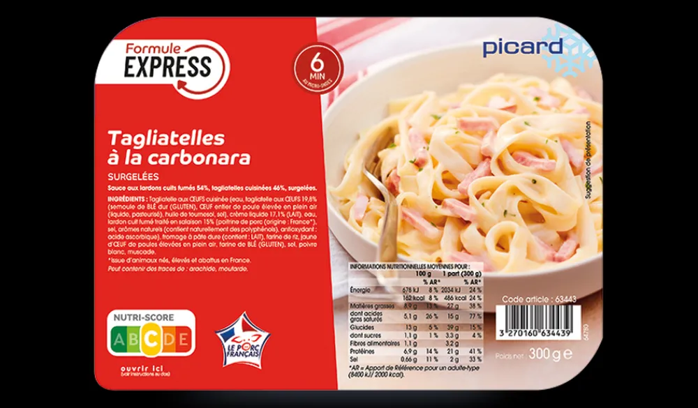 Picard Tagliatelles à la carbonara*Enfant Plats Spécial Enfants